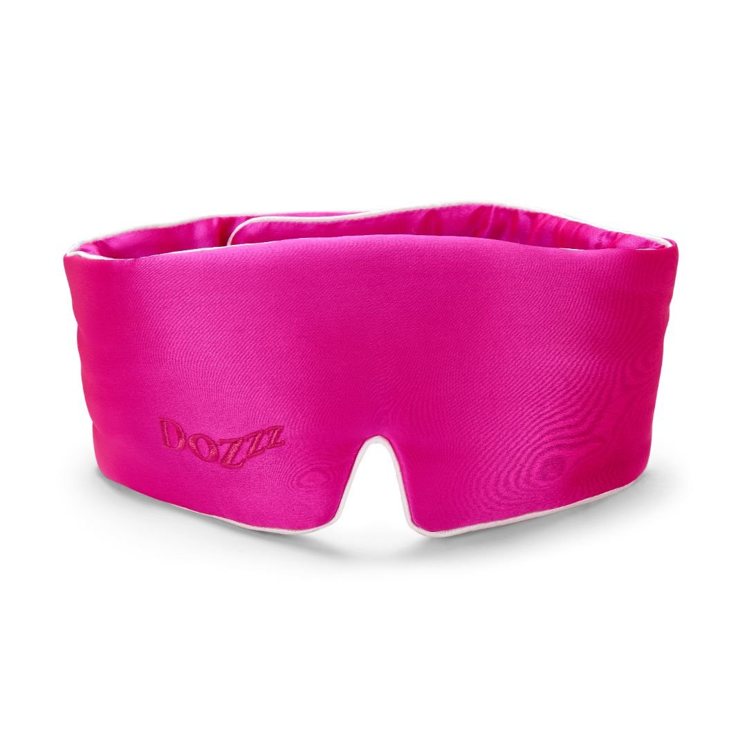 3D Mulberry Silk Eye Mask in Bright Fuchsia - Dozzz