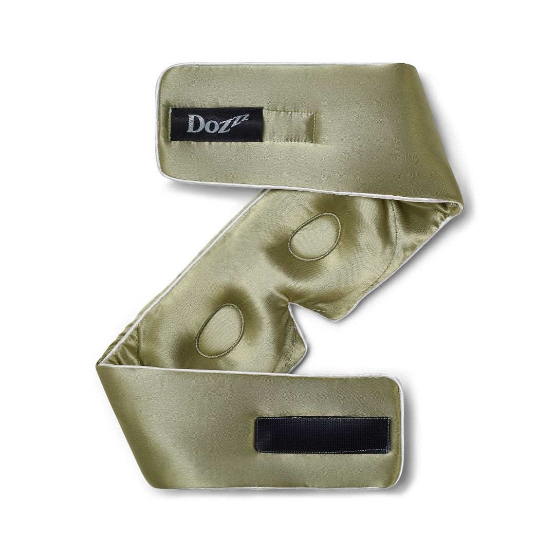 3D Mulberry Silk Eye Mask in Olive Green - Dozzz