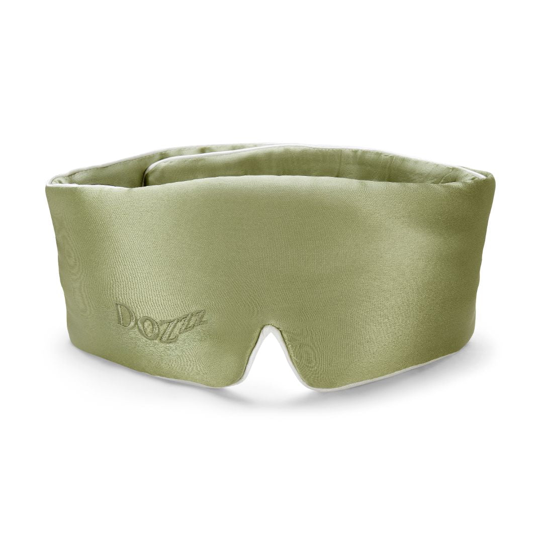 Dozzz 3D contoured silk sleep mask in Olive Green
