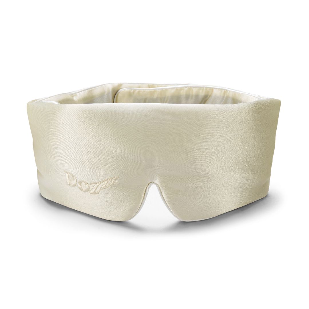 3D Mulberry Silk Eye Mask in Pearl White - Dozzz