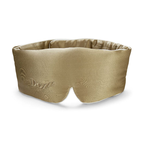 3D Mulberry Silk Eye Mask in Camel/Gold