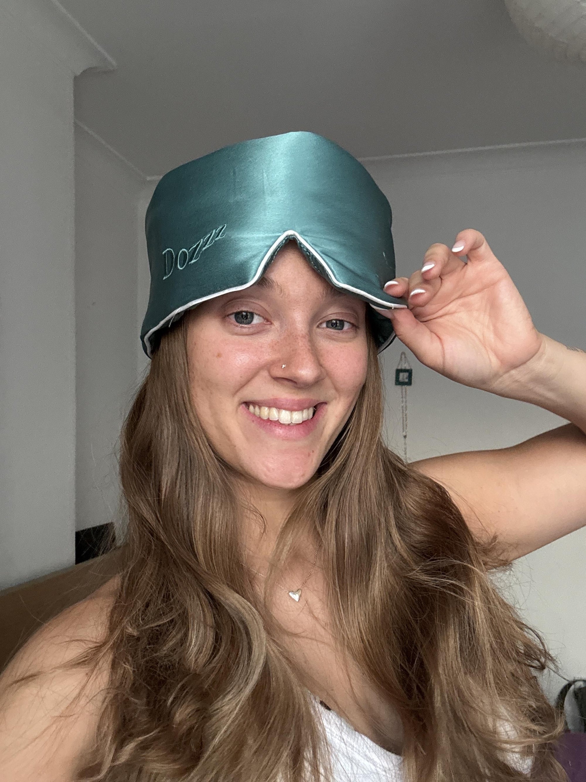 3D Mulberry Silk Eye Mask in Aqua Haze