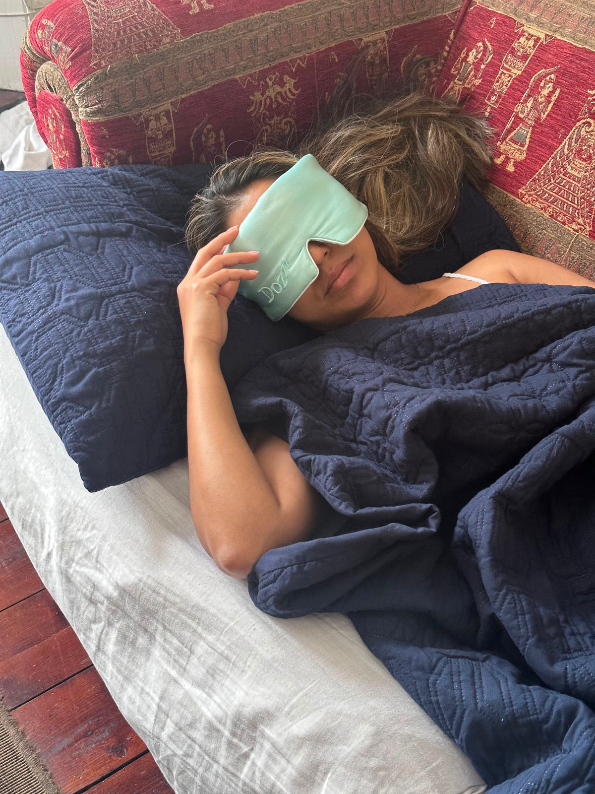 3D Mulberry Silk Eye Mask | 22 Momme | By Dozzz in Aqua Haze