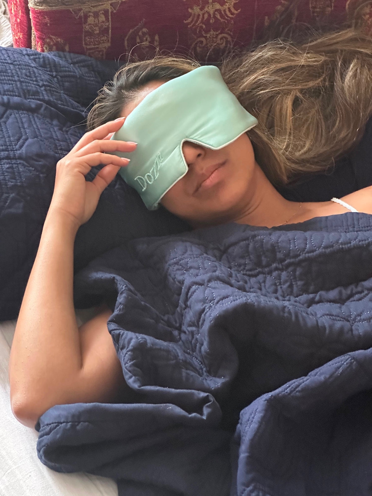 3D Mulberry Silk Eye Mask | 22 Momme | By Dozzz in Aqua Haze