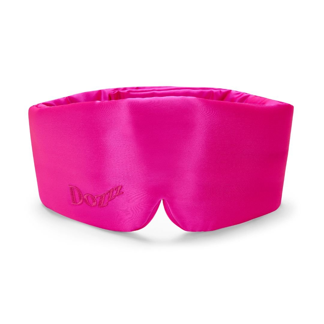 Dozzz 22 momme mulberry silk sleep mask in Bright Fuchsia