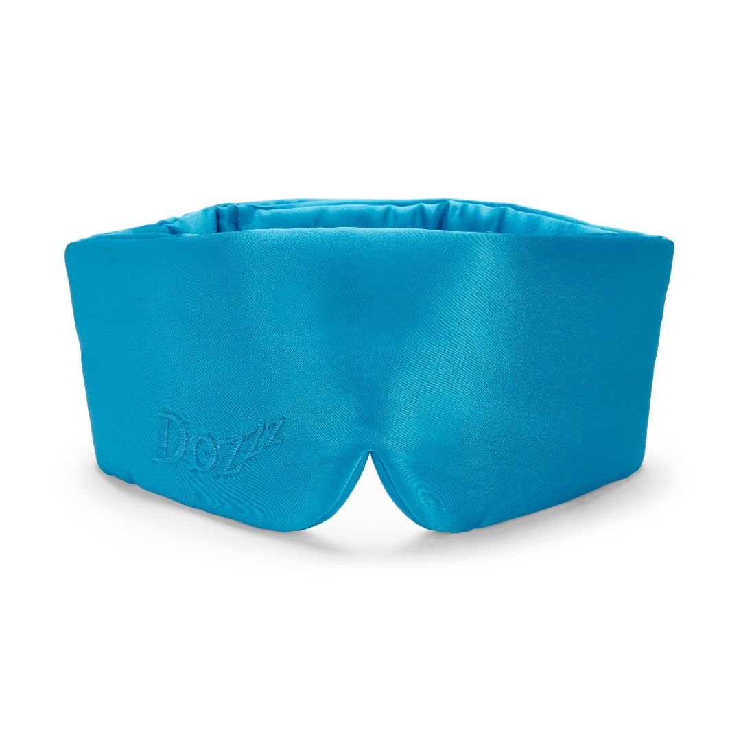 Dozzz 22 momme mulberry silk sleep mask in Capri Blue