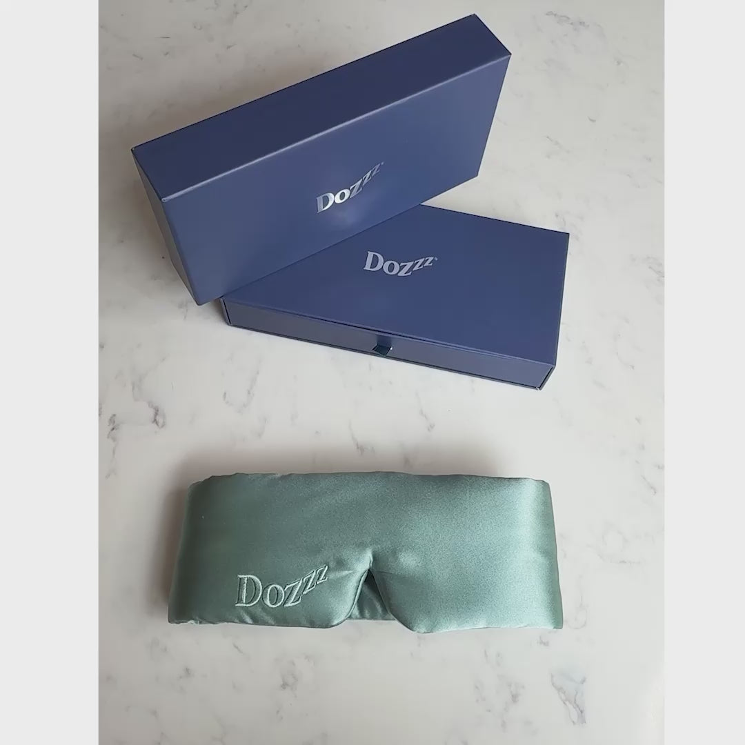 Luxury 22 Momme Mulberry Silk Eye Mask in Aqua Haze